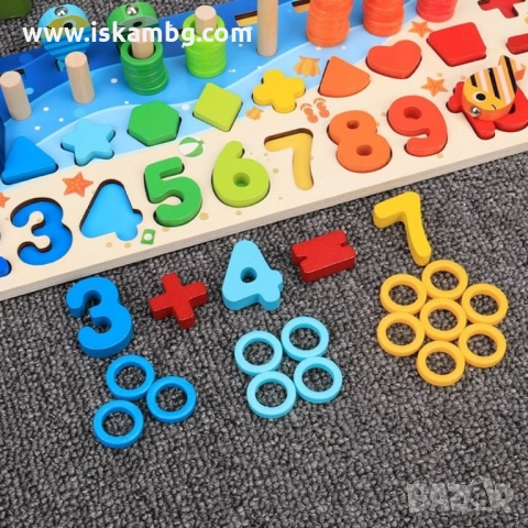 Дървена дъска за игра по метода на Монтесори - КОД 3630, снимка 7 - Образователни игри - 36034512