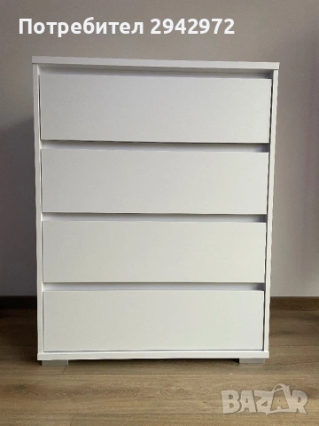 Бял скрин с четири чекмеджета, снимка 4 - Скринове - 53514414