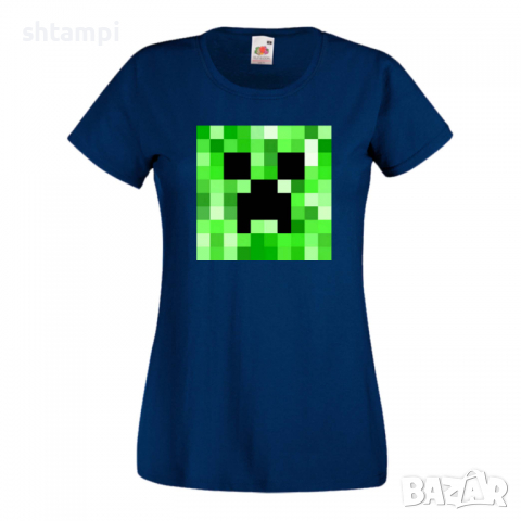 Дамска тениска Creeper Face 2 майнкрафт Minecraft,Игра,Забавление,подарък,Изненада,Рожден Ден., снимка 8 - Тениски - 36520628