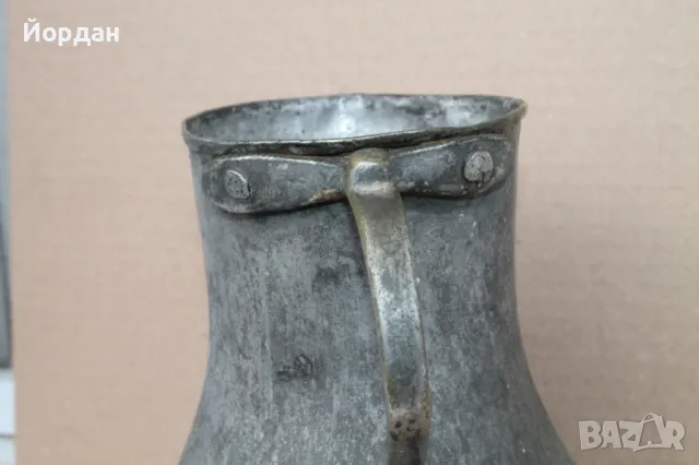 Стара медна ръчнокована кана за вино, снимка 4 - Антикварни и старинни предмети - 49849188