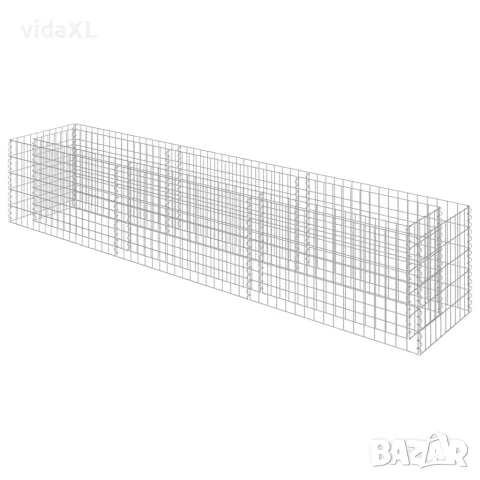 vidaXL Габион повдигната леха, поцинкована стомана, 270x50x50 см