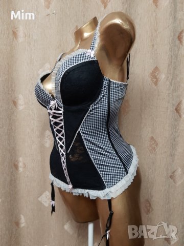  Censored 75 С Черен корсет с жартиери , снимка 4 - Корсети, бюстиета, топове - 40992745