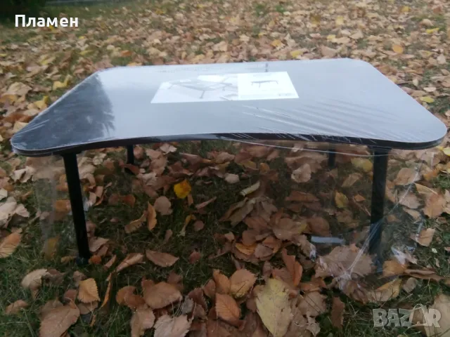 Сгъваема дървена MDF масичка с 4 крачета и дръжка 59 х 39 х 27 см., снимка 2 - Маси - 50037020