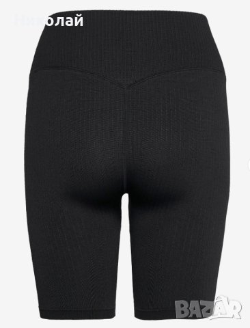 Aimin Black Ribbed Seamless Biker Shorts, снимка 8 - Клинове - 44500489