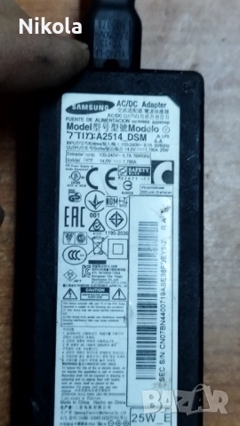 SAMSUNG A2514-DSM + КАБЕЛ AC Адаптер захранване 14V- 1.786A, 25W+ захранващ кабел, снимка 6 - Кабели и адаптери - 52426524