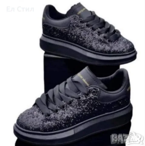 💎Дамски Сникърси Alexander McQueen - Цвят Черно с Камъчета 36 37 38 Цена:66€ Еконт, снимка 5 - Маратонки - 52240813