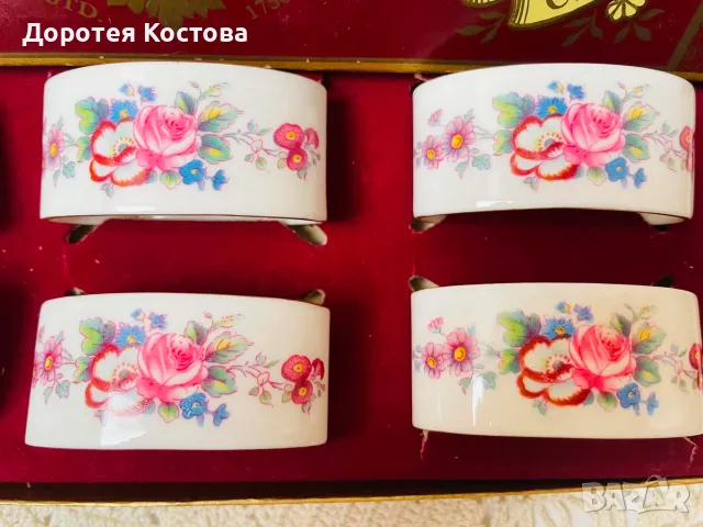 ROYAL DERBY Красиви нови пръстени за салфетки от Англия , снимка 3 - Антикварни и старинни предмети - 55894306