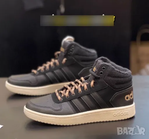 маратонки adidas Hoops 2.0 Mid 'Black Beige' номер 42 2/3 кецове , снимка 3 - Маратонки - 49405500
