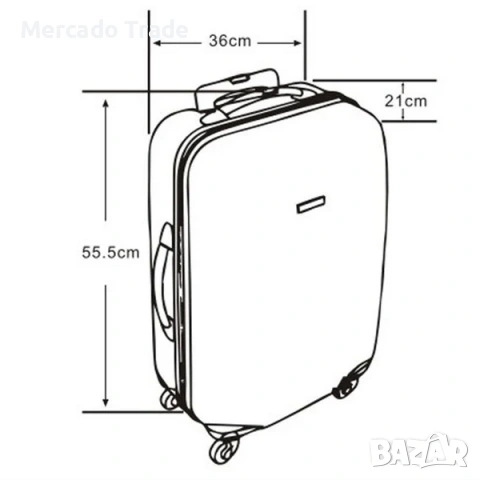 Куфар с колелца Mercado Trade, Екрю, Различни размери, снимка 6 - Куфари - 53625303