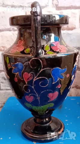 Старинна, ръчно рисувана ваза., снимка 3 - Антикварни и старинни предмети - 50926215