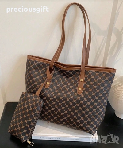 Дамска голяма чанта с несесер, снимка 2 - Чанти - 53801742