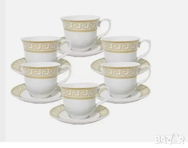 Порцеланов комплект за чай от 12 части, чаша и чинийки, снимка 5 - Други - 49002491