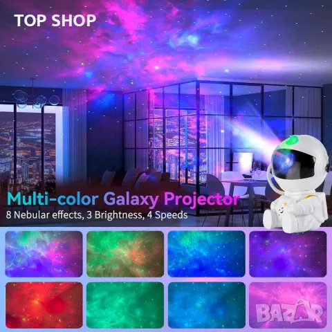 Звезден LED проектор астронавт Nebula Spaceman Light, дистанционно, снимка 6 - Детски нощни лампи - 49520217