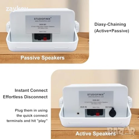 STUDIOFINIX 3.5-инчови водоустойчиви Bluetooth високоговорители - 3-лентови 200W, снимка 4 - Друга електроника - 50656679