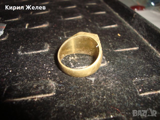 СТАР ПОЗЛАТЕН БРОНЗОВ ПРЪСТЕН ОРНАМЕНТИРАН РЪЧНО МАЙСТОРСКА АРТ ДЕКО ИЗРАБОТКА МАСИВЕН 25123, снимка 8 - Антикварни и старинни предмети - 33867091