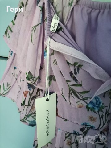 Прекрасна лилава рокля тип солей, снимка 5 - Рокли - 41340037