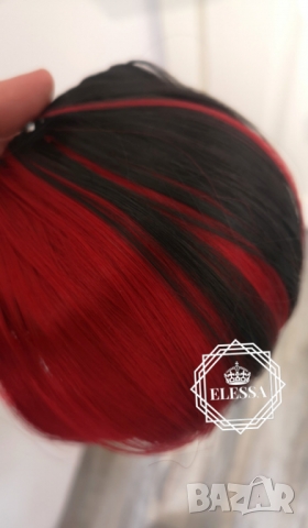 Двуцветен Бретон за Коса Наситено Ярко Червено / Черно КОД С1070, снимка 4 - Аксесоари за коса - 36035840