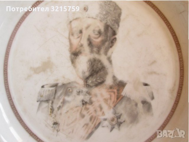 Царство България-стара порцеланова чиния портрет Фердинанд, снимка 2 - Антикварни и старинни предмети - 35681959