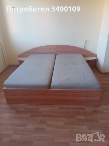 Ъглово легло,еднокрилен гардероб и бюро 