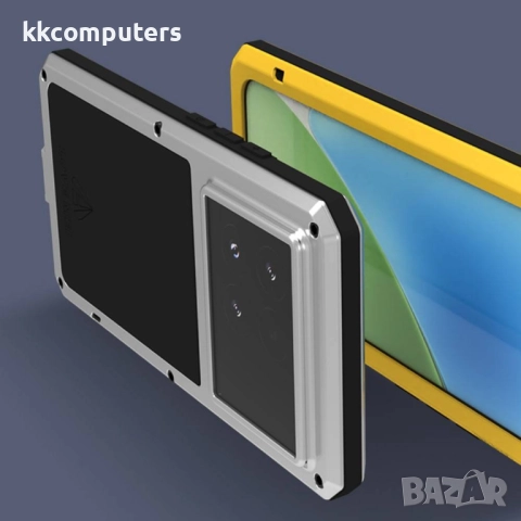 Xiaomi 15 Pro Удароустойчив LOVE MEI Метал + Силикон Калъф + Закалено Стъкло – Черен, Червен, Сребри, снимка 6 - Калъфи, кейсове - 51499251