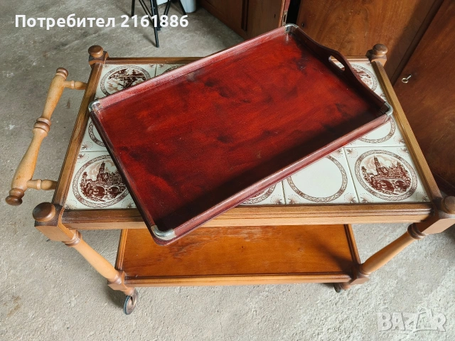 Сервизна количка+ поднос подарък , снимка 5 - Аксесоари за кухня - 53595237