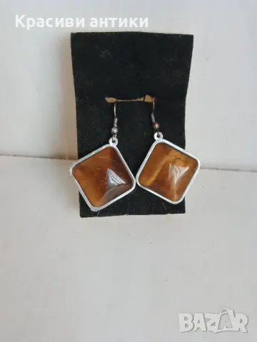 Обеци от тигрово око, снимка 1