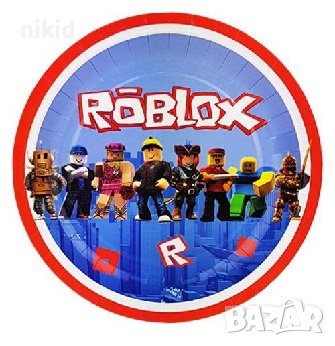 Роблокс roblox 8 бр големи парти чинии чинийки рожден ден, снимка 1 - Чинии - 40582326