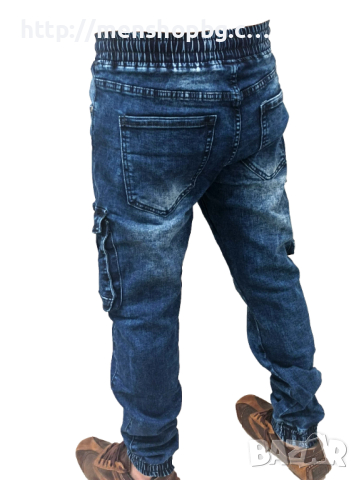 Мъжки карго дънки - сини, снимка 3 - Дънки - 44587446