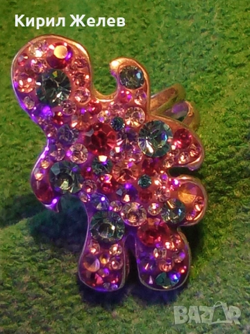 Модерен Арт сребърен пръстен декориран с Аквамарин и Робини изящен скъпоценен 51804, снимка 12 - Пръстени - 52987162