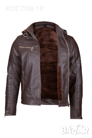 Мъжко зимно кожено яке – 3459, снимка 5 - Якета - 52500470