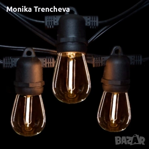 Водоустойчив гирлянд за външно осветление с 10 бр. лед крушки , снимка 4 - Лед осветление - 52338876