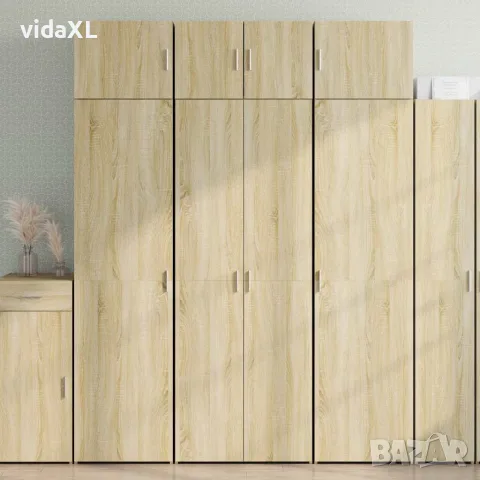 vidaXL Шкаф за съхранение, дъб сонома, 70x42,5x225 см, инженерно дърво, снимка 2 - Бюфети - 56146889