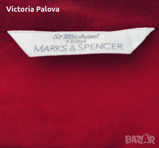 Риза/блуза vintage 100% cupro, цвят малина, снимка 2 - Ризи - 44829409