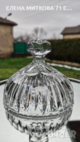 Масивна кристална бонбониера с капак, снимка 5 - Други - 53634013