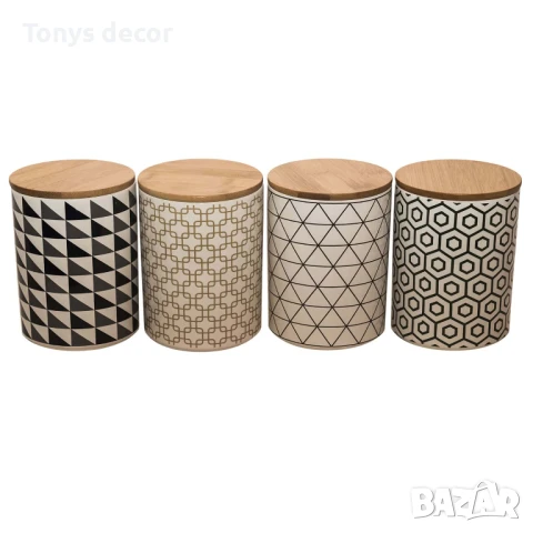 Буркан с бамбукова капачка, 4 модела, НОВИ, снимка 1