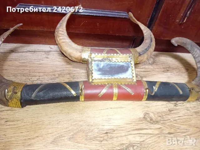 ретро   закачалка  с  рога , снимка 3 - Декорация за дома - 48633442