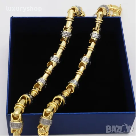 Ланец, версаче, versace, двуцветно позлатено - БЕЗПЛАТНА ДОСТАВКА!, снимка 3 - Колиета, медальони, синджири - 50279029