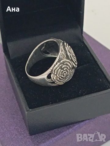 Красив сребърен пръстен роза #ДТ, снимка 3 - Пръстени - 44327047