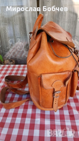 Дизайнерска раница от естествена кожа, снимка 7 - Раници - 52624256