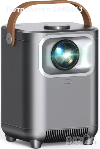 Мини проектор с WiFi 6 и Bluetooth 5.3, преносим 1080P projector, проектор за филми на открито