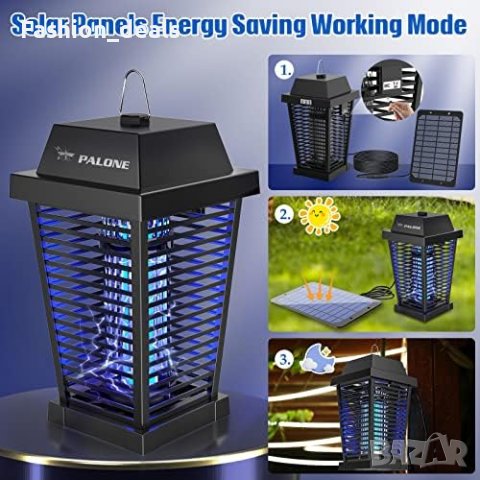 Нов соларен панел за вредители насекоми комари електрически унищожители Градина, снимка 6 - Други стоки за дома - 41826386