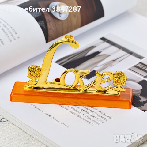 Преспапие Love и златна роза, снимка 3 - Други - 44157566