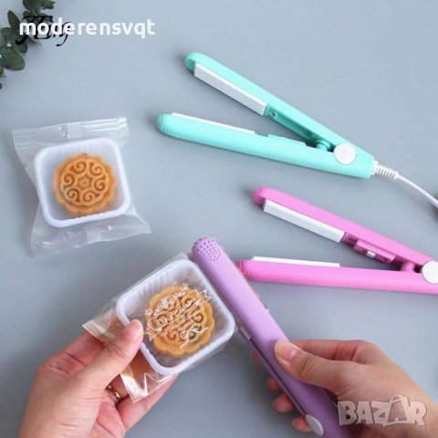 Мини керамичка преса за коса, вафли, снимка 5 - Преси за коса - 38832583