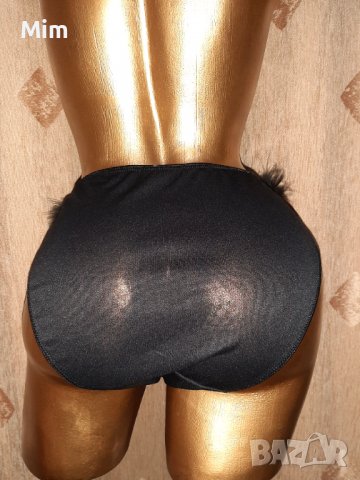 М/L  Черна бикина с черни пухчета , снимка 3 - Бельо - 39025863