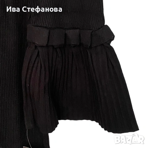 офис  луксозна миди дължина елегантна рокля рипс кокетни плисирани ръкави камбанка NINA LEONARD, снимка 11 - Рокли - 48086763