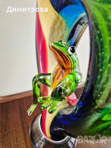 Голяма масивна ваза Murano style glass , снимка 9 - Вази - 56327446