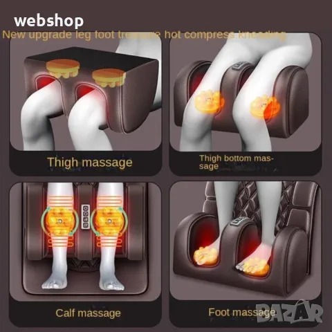 Електрическа шиацу масажна постелка, вибриращ масажор за крака, лимфен дренаж, 15 функции, 6 режима, снимка 3 - Масажори - 49569984