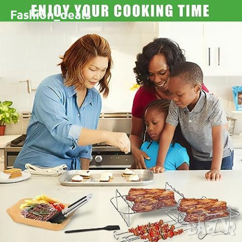 Нов комплект от 6 многофункционални аксесоари за въздушен фритюрник Air Fryer, снимка 4 - Мъжки - 42505987