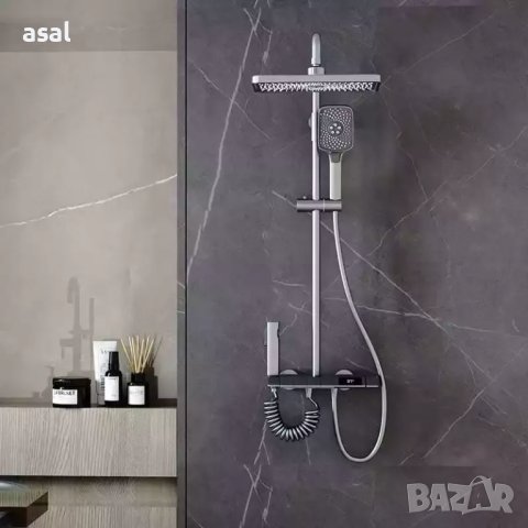 Интелигентен термостатен душ за баня с дисплей / бял / черен / сив, снимка 18 - Душове - 40913087