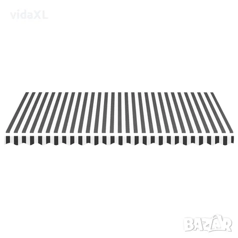 vidaXL Резервен плат за тента, антрацит и бяло, 400x300 см, полиестер, снимка 3 - Облицовки - 56146607